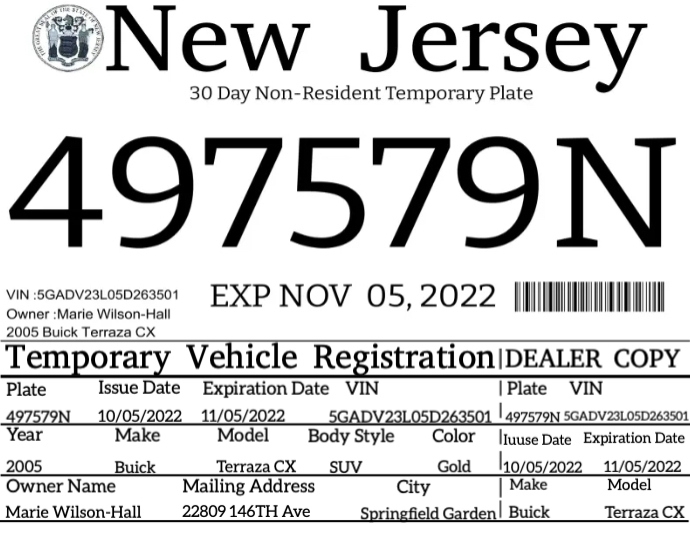 Temporary Plate Registration PosterMyWall
