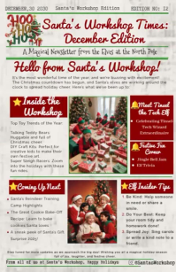 Fun Kids Christmas Newsletter - Santa's Workshop Tabloid template