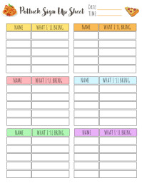EDDITABLE Potluck Sign Up Sheet Flyer (US Letter) template