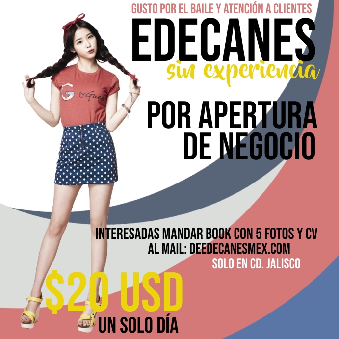 edecanes empleo Message Instagram template
