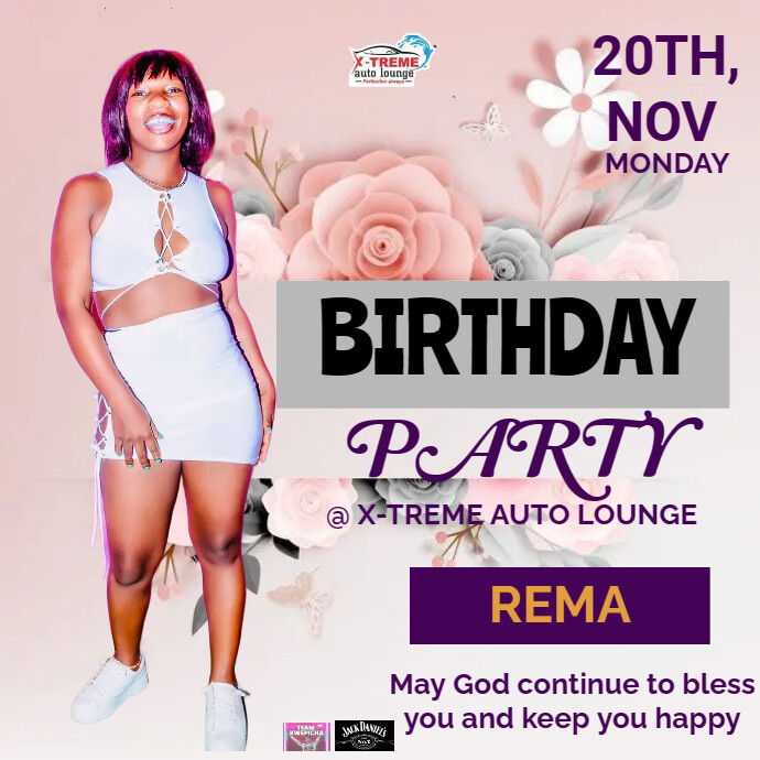 Birthday Square (1:1) template