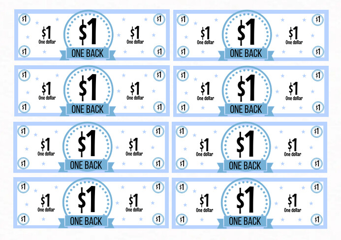 EDITABLE $1 one Mom Bucks Printable A4 template