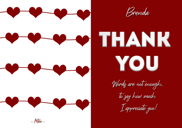 Appreciation Note Design Editable Appreciation Thank you card Template | PosterMyWall