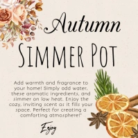 Editable Autumn Simmer Pot Git Tag Instagram Post template
