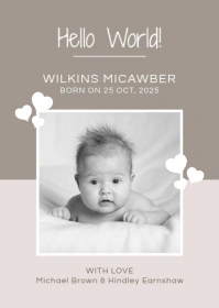 editable baby announcement A6 template