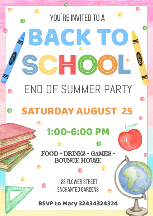 School Party Invitation Template Modern Floral Graduation Party School Party Invitation Template Modern Floral Graduation Party
