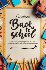 Editable Back to School Poster Template 海报
