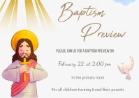 Editable Baptism Preview Invitation A6 template
