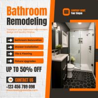 Editable Bathroom Remodeling Instagram Post Template