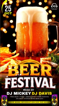 Editable Beer Party Instagram Story Video poster background  oktoberfest night club celebration musi template