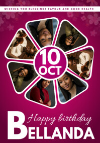 editable birthday flyer for her A4 template