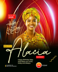 Editable birthday invitation Instagram Portrait template