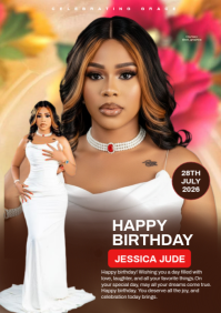 Editable birthday template A3