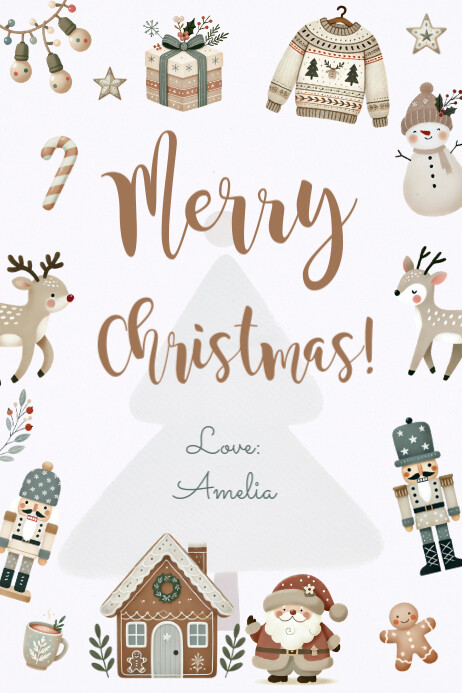 EDITABLE Boho Christmas Gift Tag, Santa Gift Tags, Christmas Teacher Appreciation Gift Tag, Banner 4' × 6' template