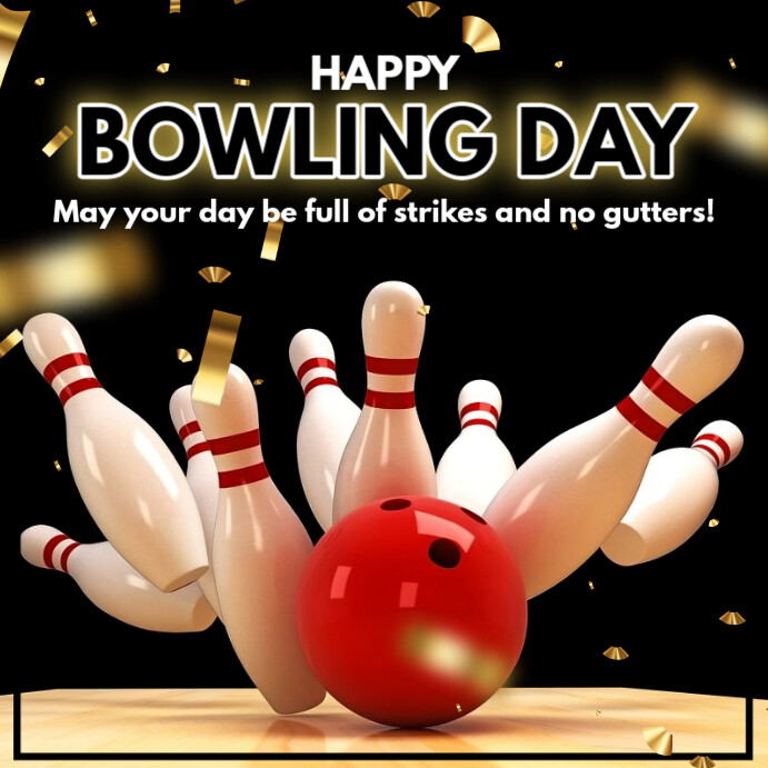Editable Bowling Day Flyer Instagram Post template
