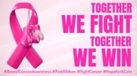 Editable Breast Cancer Awareness Pink Ribbon Flyer – Together We Fight, Together We Win Digital Display (16:9) template