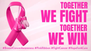 Biały Breast Cancer Awareness Pantalla Digital Template