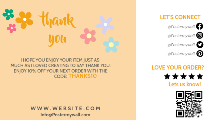 Editable Business Thank You Card Thanks For Your Purchase Card, Small ...