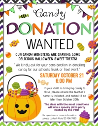 Editable Candy Donation Flyer Template for Trunk or Treat Halloween Event