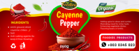 Editable Cayenne Pepper powder packaging container spice jar label printable spices sticker branding Facebook-coverfoto template