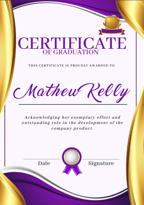 Graduation Certification Design Certificate Of Graduation A5 Template | PosterMyWall