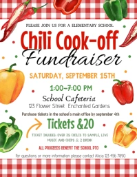 EDITABLE Chili Cookoff Dinner Fundraiser Flyer template