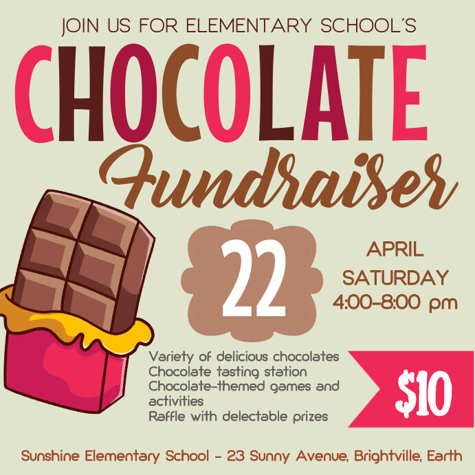 EDITABLE Chocolate Fundraiser Flyer Template | PosterMyWall