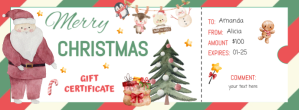Biały Christmas Gift Certificate Facebook-coverfoto Template