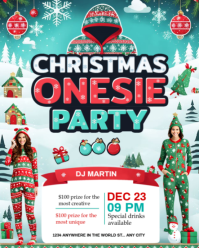White Christmas Onesie Party Instagram Portrait Template