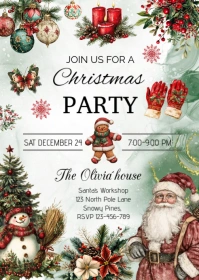 Editable Christmas Party Invitation A6 template