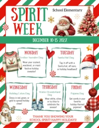 Editable Christmas Spirit Week Itinerary Flyer template