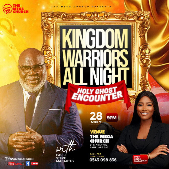 Editable Church Event Flyer Design for Social Media Instagram Plasing template