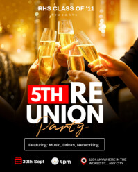 Hitam Class Reunion Party Instagram Portrait Template