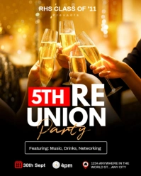 Editable Class Reunion & Alumni Party Flyer Instagram Portrait template