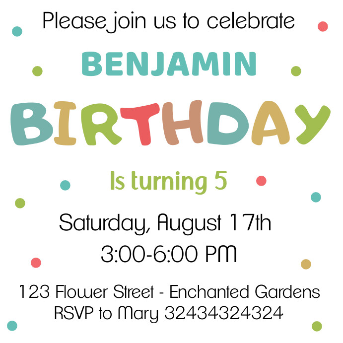 Editable Confetti Birthday Invitation Template | PosterMyWall