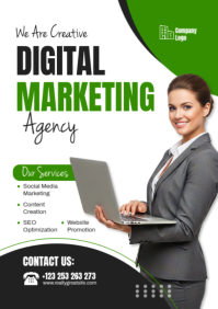 Editable Digital Marketing Agency Flyer Template for Business Promotion A2