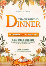 Editable Dinner Invitation Template A4