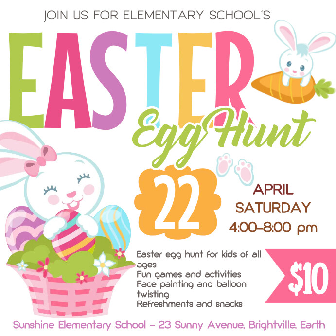 editable Easter Egg Hunt invitation Template | PosterMyWall
