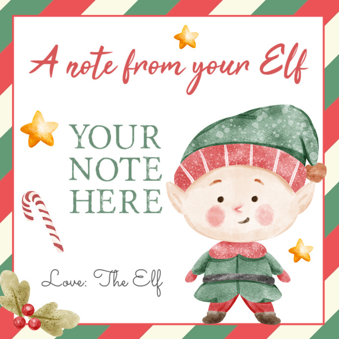 Editable Elf Note Cards Template | PosterMyWall