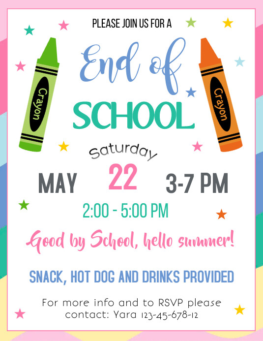 Editable End of School Year Party Invite Temp Template PosterMyWall Editable End of School Year Party Invite Temp Template PosterMyWall