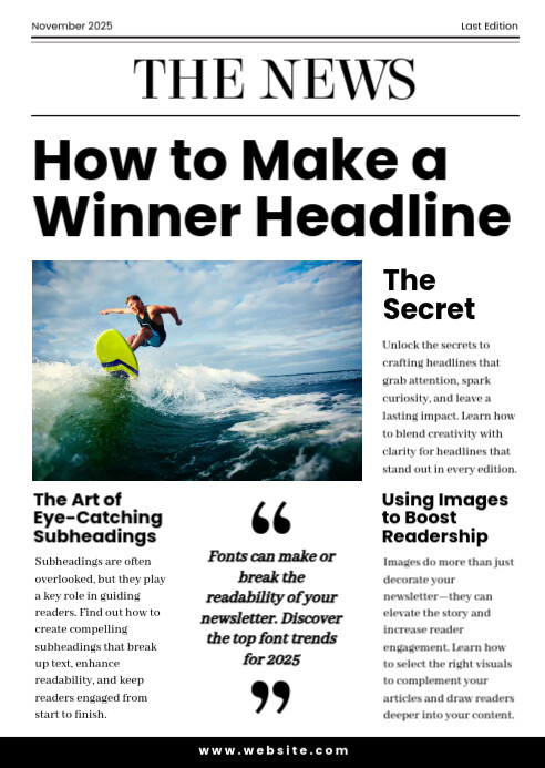 Editable Fake Newspaper Newsletter Template A6 | PosterMyWall