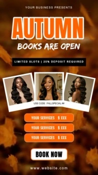 Editable fall appointment booking flyer 2025 Instagram Story template