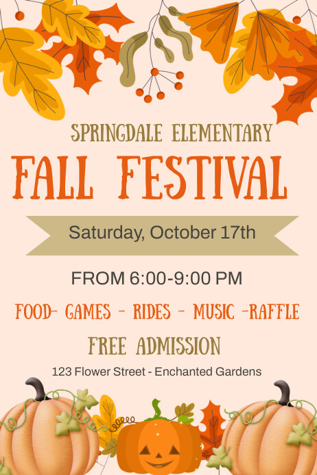 Church Fall Festival Flyer Templates Pumpkins Hand Drawn Fall Festival