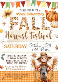 EDITABLE Fall Festival Invitation A6 template