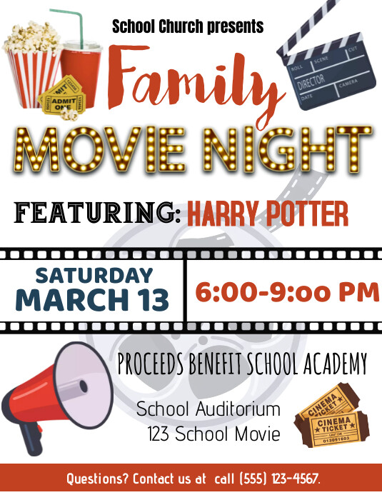 Free Printable Movie Night Flyer free-printable-movie-night-flyer