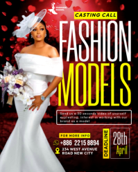 Black Fashion Model Casting Instagram Portrait Template