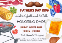 editable Fathers Day Bbq Invitation, A6 template