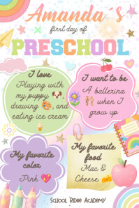 Wit Preschool First Day Poster Template