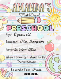 Editable First day of School Sign Flyer (format US Letter) template