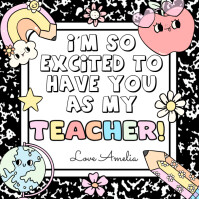 Editable First Day Of School Teacher Gift Tag Instagram-bericht template